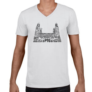Férfi V nyakú póló - pécsihlette 1#
